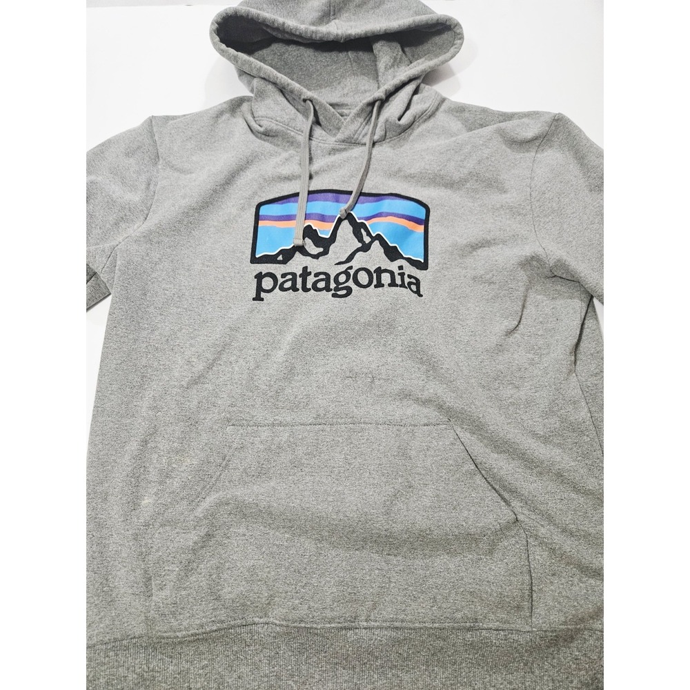 Patagonia Men's Size Large Fitz Roy Horizons Uprisal Hoodie Gray Pullover - Picture 3 of 9